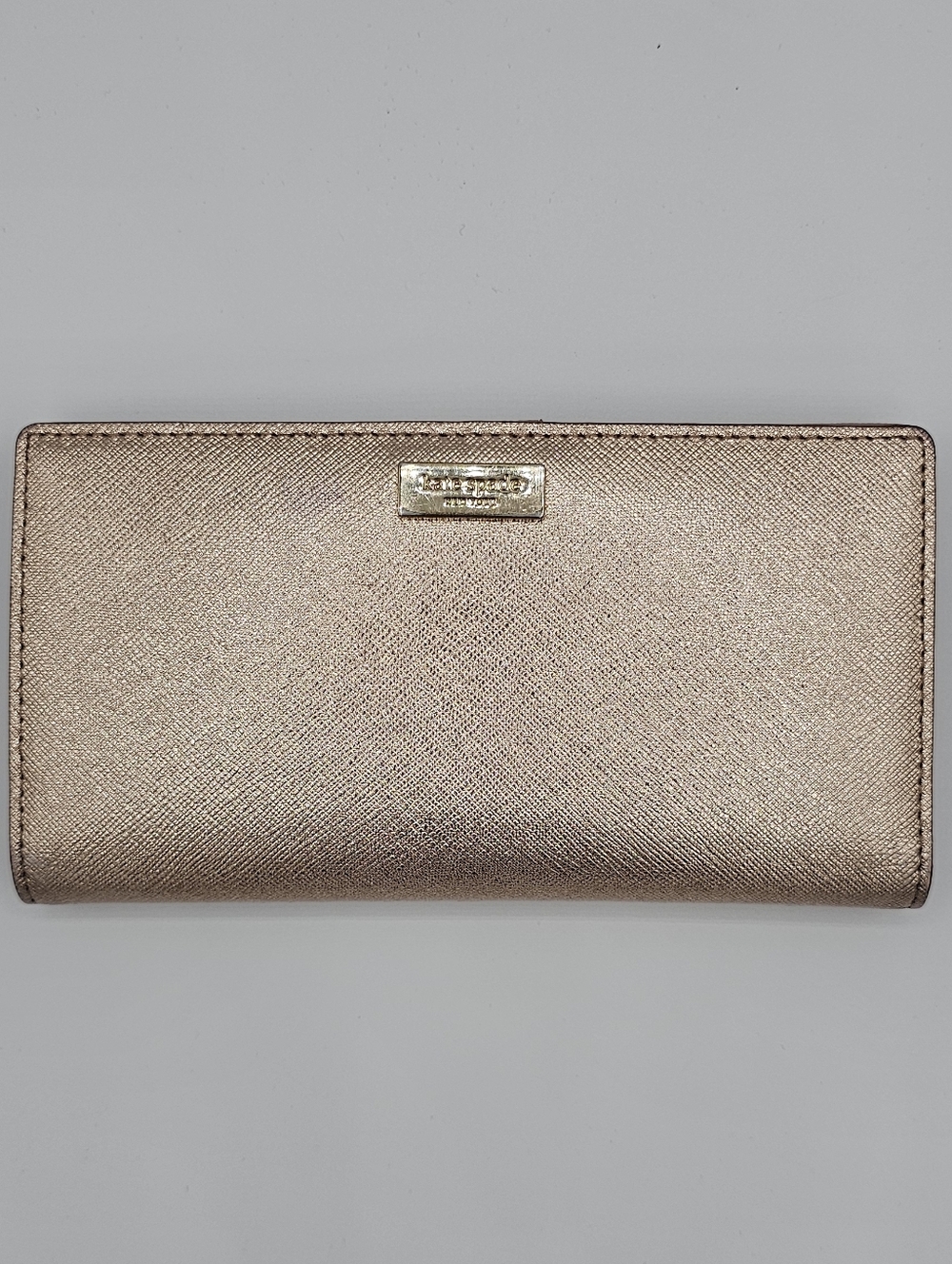 KATE SPADE  Metallic Rose Gold Slim Bifold Wallet